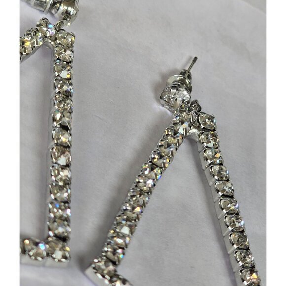 Triangle Drop Earrings – Elegant Rhinestone Sparkle - Picture 6 of 12